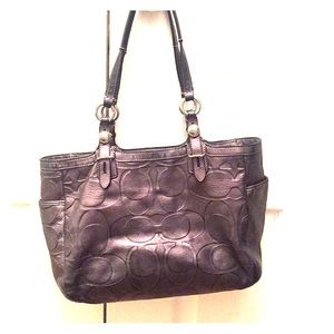 Coach gun metal grey handbag